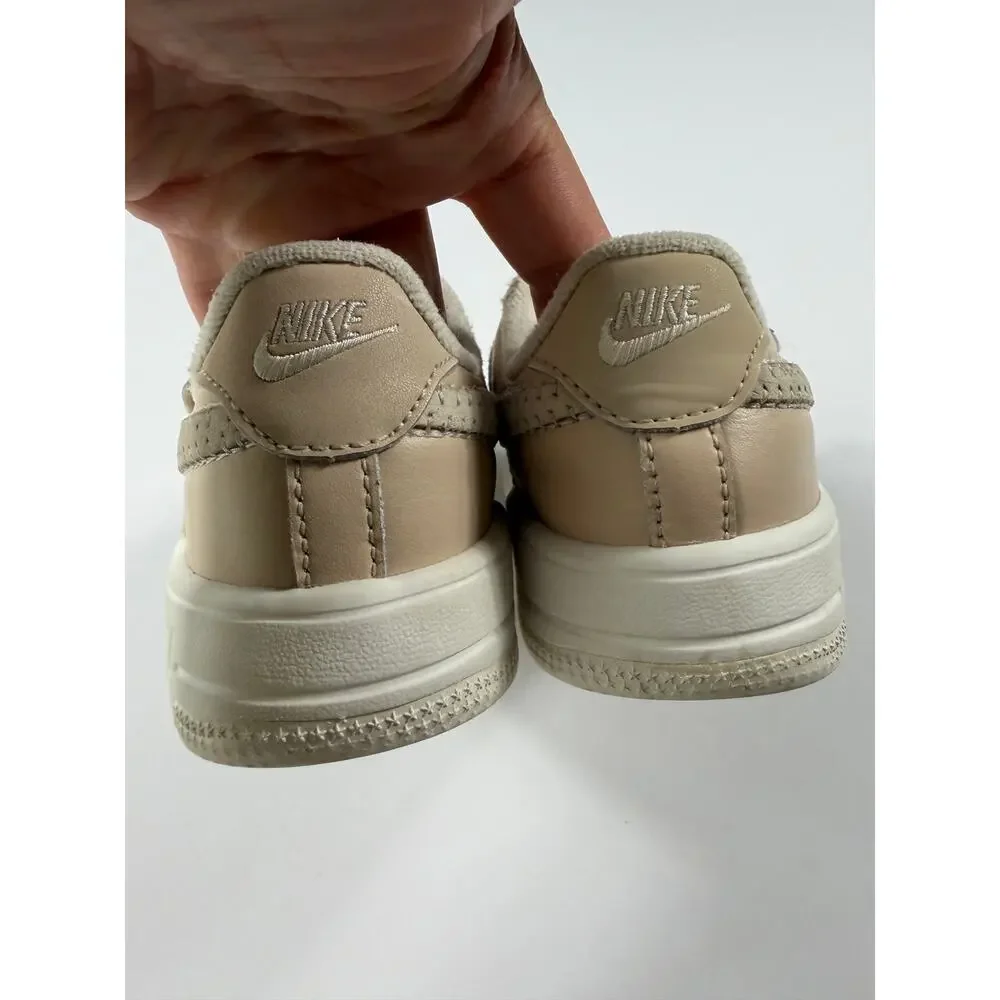 Nike Force 1 Low EasyOn Kids Sneakers Beige Sail Velcro Size 12 kids